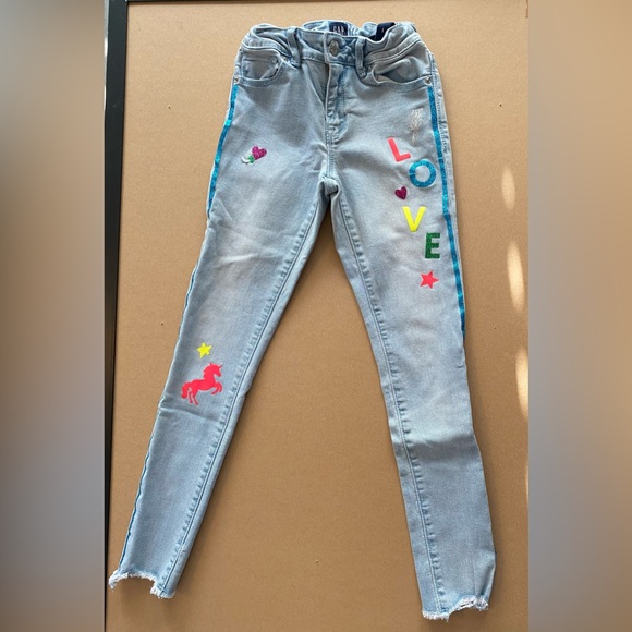 Gap super stretch skinny jeans girls 8 - Picture 2 of 4